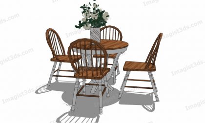 #070013 - 3D Dining Table & Chairs