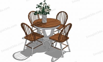 #070013 - 3D Dining Table & Chairs