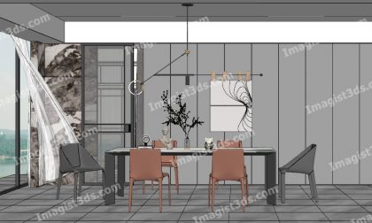 #070023- 3D Dining Table & Chairs