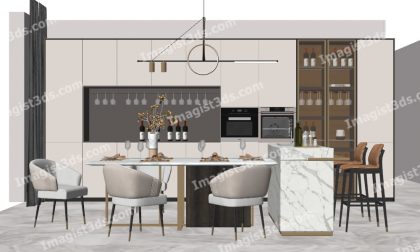 #070025 - 3D Dining Table & Chairs