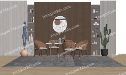 #070030 - 3D Dining Table & Chairs