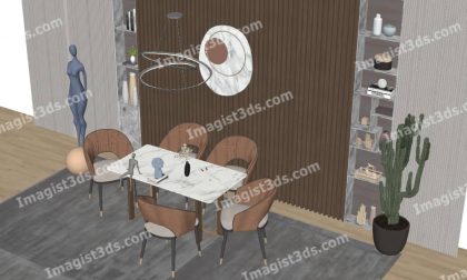 #070030 - 3D Dining Table & Chairs