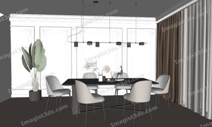 #070031 - 3D Dining Table & Chairs