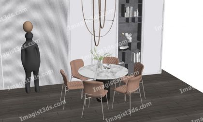 #070036 - 3D Dining Table & Chairs
