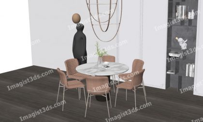 #070036 - 3D Dining Table & Chairs