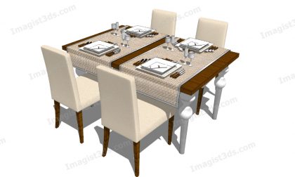#070133 - 3D Dining Table & Chairs