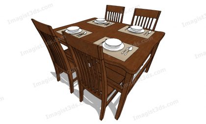 #070136 - 3D Dining Table & Chairs