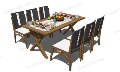 #070139 - 3D Dining Table & Chairs