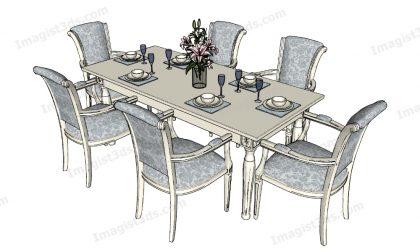 #070143 - 3D Dining Table & Chairs
