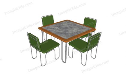 #070145 - 3D Dining Table & Chairs