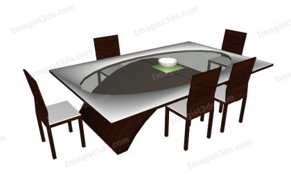 #070151 - 3D Dining Table & Chairs