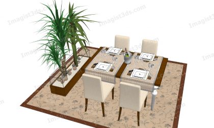 #070152 - 3D Dining Table & Chairs