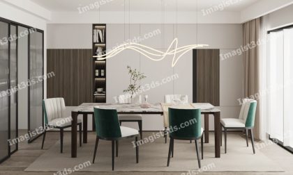 #070021- 3D Dining Table & Chairs