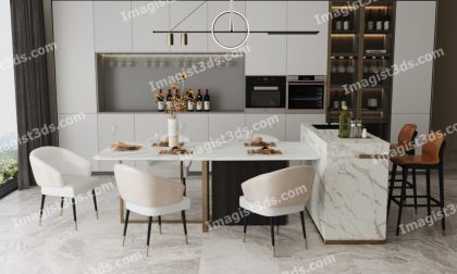 #070025 - 3D Dining Table & Chairs