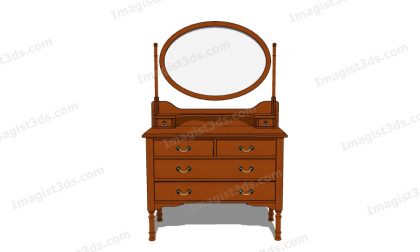 #059017 - Dressing Table 3D Model