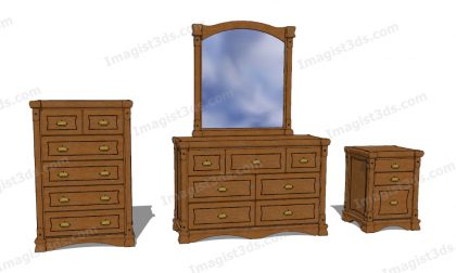 #059019 - Dressing Table 3D Model
