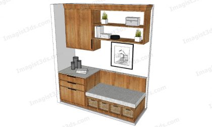 #054127 - Hallway Cabinet 3D Models