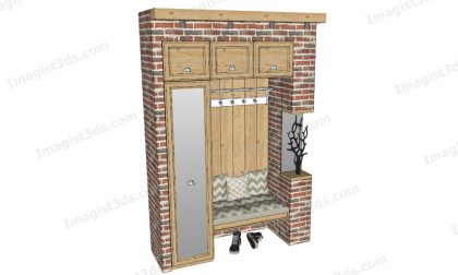 #054129 - Hallway Cabinet 3D Models
