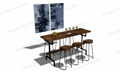 #070131 - 3D Bar Table & Bar Stool
