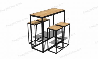 #070132 - 3D Bar Table & Bar Stool